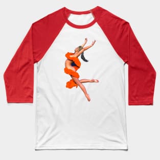 Woman girl dancer leaping in air Baseball T-Shirt